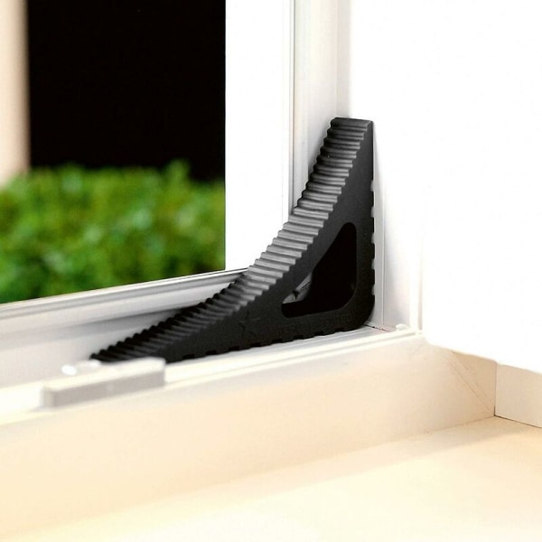 Ikkunanpysäytin sisä- ja ulkokäyttöön - 2 pakkausta mustaa kumista ikkunalohko muovinen ovenpysäytin