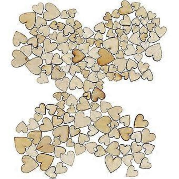 200 Stykker Mini Tre Blandede Hjerter Pynt For Bryllup DIY Håndverk Laging (d-4)