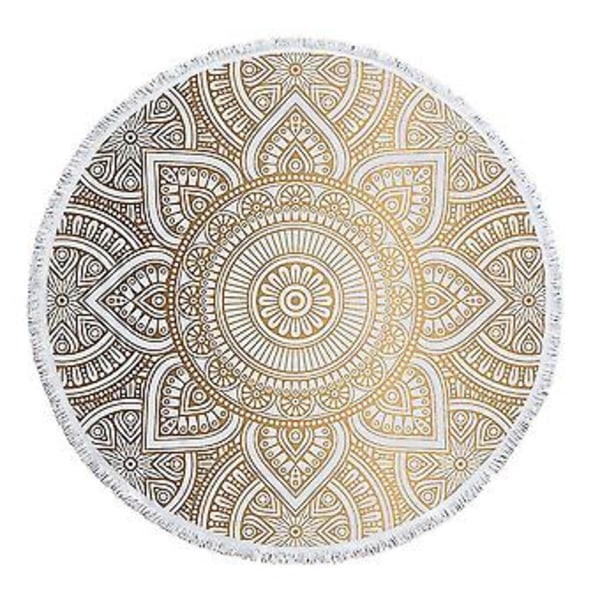 Rund Mikrofiber Mla Strandhåndkle Hippie Boho Strandhåndkle Med Dusker Oversized Wrap Bla