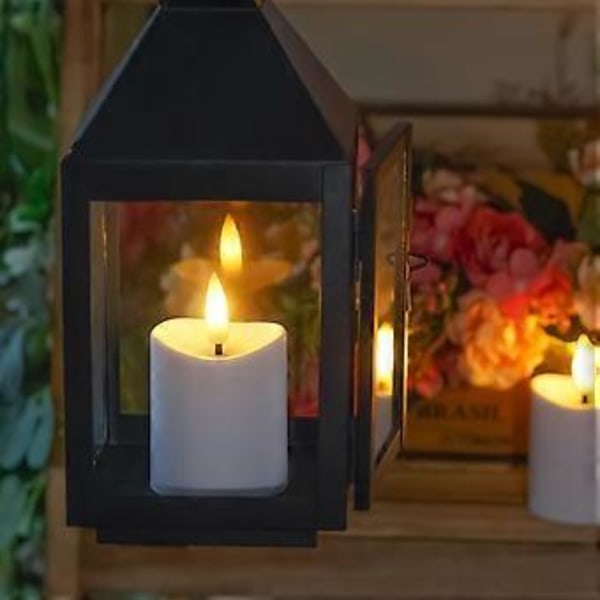 LED-ljus, flimrande flamlösa ljus, uppladdningsbart ljus, ljus av äkta vax med fjärrkontroll, vit