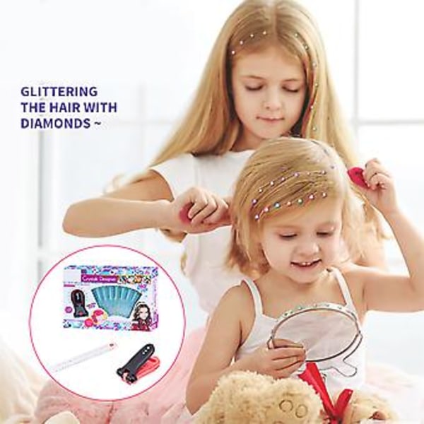 Hårglitter Leksakskit för Flickor DIY Stylingverktyg med 8 Presenter för Barn