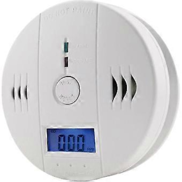 Kolmonoxidvarnare, CO-larmdetektor Sensor Batteridriven Med LCD Digital Display För Hus Kök Sovrum Vardagsrum Källare Hotell Kontor
