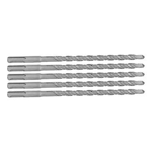 5 stk. slagbor med karbidspiss, roterende hammerbor, 2-spors spiralbor for murstein og betong, 210 mm, 10 mm  / 0,39 tommer