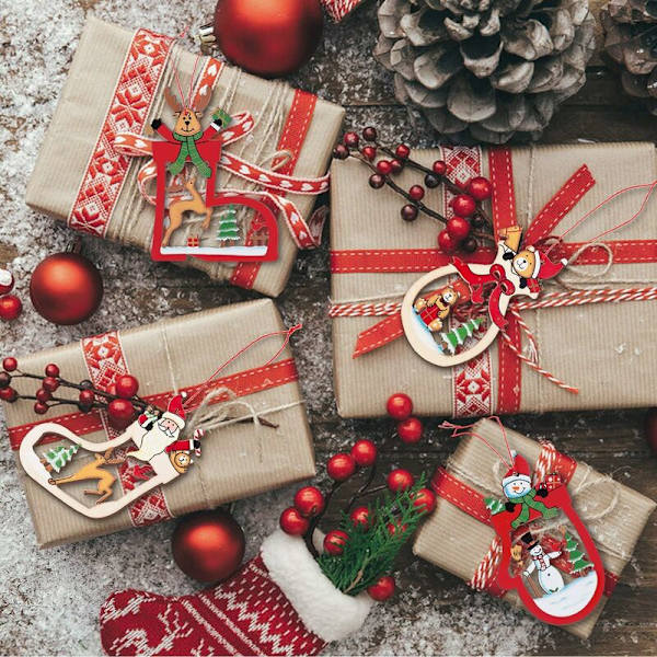 Julepynt i tre, julepynt, DIY-trepynt i tre for julepynt og festdekorasjoner