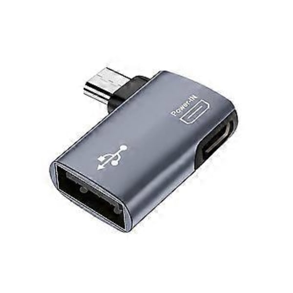 2 st OTG-adapter för 90 graders vänster/höger vinkel Micro-USB till USB OTG-adapter för Android-telefon och surfplatta