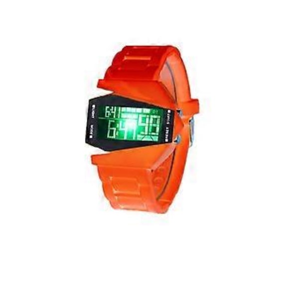 Unisex LED Fly Digitalur: Farverigt Multifunktionelt Design til Stilfulde Mænd og Kvinder i Orange