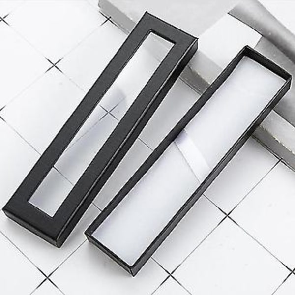 10 stk./sæt Penneæske Transparent Vindue Penneæske Papiremballage Metal Gave Penneæske Engros