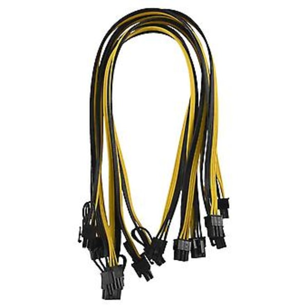 6 kpl 6-nastainen PCI-e - 8-nastainen (6+2) PCI-e (uros-uros) GPU-virtajohto 50cm näytönohjaimille louhintaan