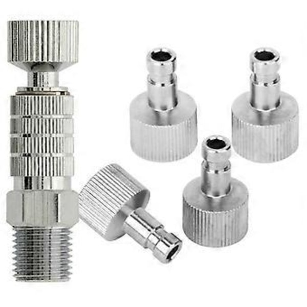 1 Sett Airbrush Hurtigkobling Koblingsadapter med 4 Fittings 1/8 tommer Del Luftslange Airbrush Hurtigkobling