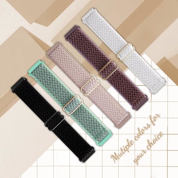 Elastiska stretchband för Fitbit Versa 2/versa/versa Lite/versa Se (5-pack)