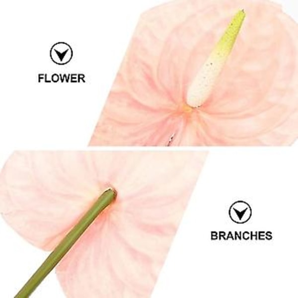 2 stk. Kunstig Anthurium Buket Til Hjem R Brude Bryllup Fl Arranme