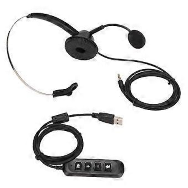 H360‑3.5‑U901 Enkelt Øre Kundeservice Headset Justerbart Volum Demp Ensidig Headset med USB Lydkort