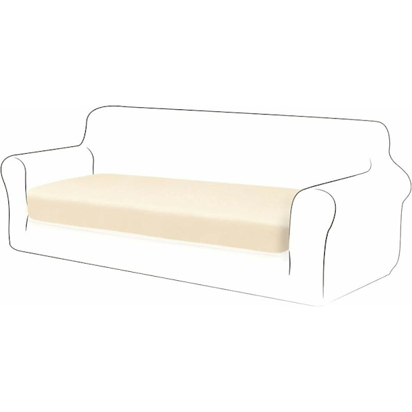 Fløyel putetrekk Sofa pute møbelbeskytter trekk Sofa setetrekk for sofa 3 seter Fløyel putetrekk for stol (Elfenbenhvit)