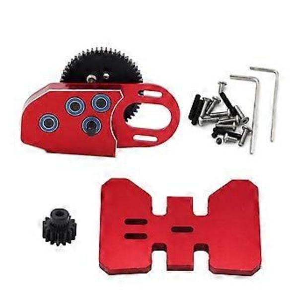 2Low CNC Växellåda Mellanväxellåda med Overdrive Växel för LCG 1/10 RC Crawler Axial SCX10 III 90046 TRX4 Röd