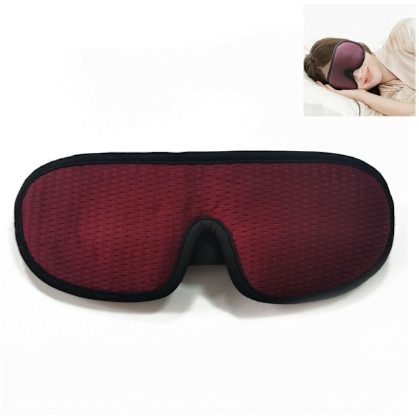 Riktig 3D ögonmask andningsbar stereo sovmask mörkläggning - Fuchsia