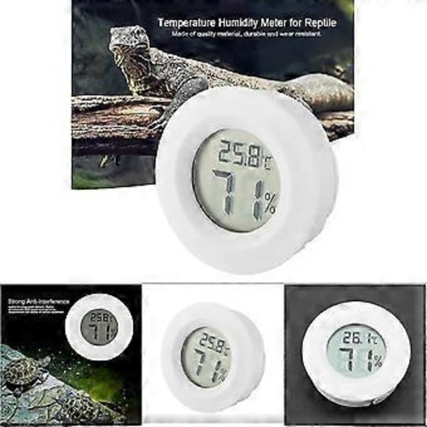 Mini Digital LCD Termometer Hygrometer, Lille Digital Elektronisk Temperatur Fugtighedsmåler Måler Til Inkubator Reptil Plante Terrarium (2 stk)