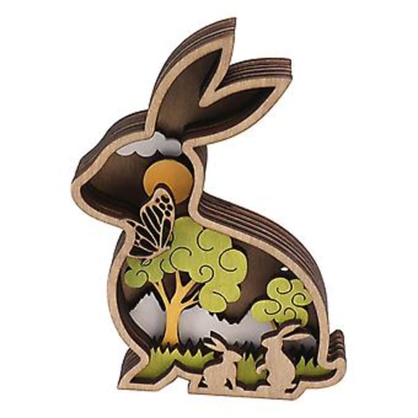 Påskdekoration, Påsk Kanin Ornament i Trä, Påsk Trähantverk Ornament, Påsk Trä Ornament Optimerad för Förträfflighet