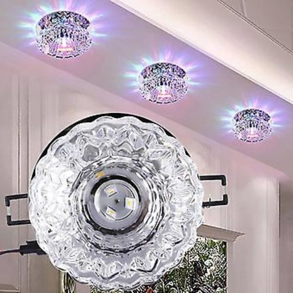 3W LED Tak Innfelt Downlight Belysningsarmatur Lampe Spot Light Hjem Fargerikt Lys