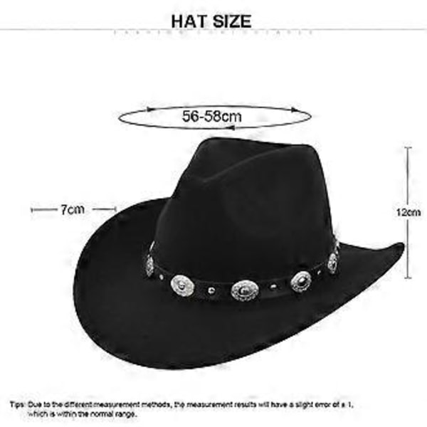 Klassisk Cowboyhat Retro Jazzhat Etnisk Uld Top Hat Filthat Retro Faux Fårehat Cowboyhat