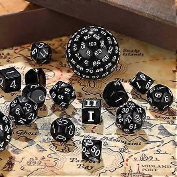 15 stk. Komplet Polyhedral Dnd Terningesæt D3-d100 Sfærisk Rpg Terningesæt, 100 Siders Terningesæt til Rol