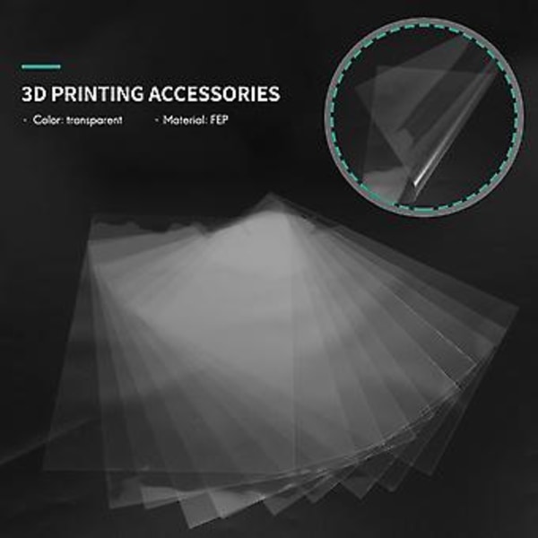 10 Stycken Fep Ark Photon 3D-skrivare 0.1mm Fep 280mm X 200mm För 3D-skrivare S Tillbehör