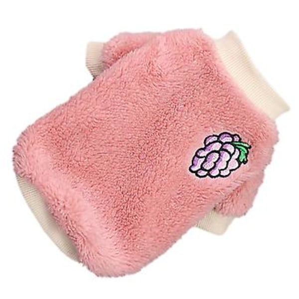 Hvalpe Plys Tøj Varmt Komfortabelt Hudvenligt Elastisk Rund Hals 2 Benet Hunde Plys Tøj til Kæledyrsartikler Pink Grape M