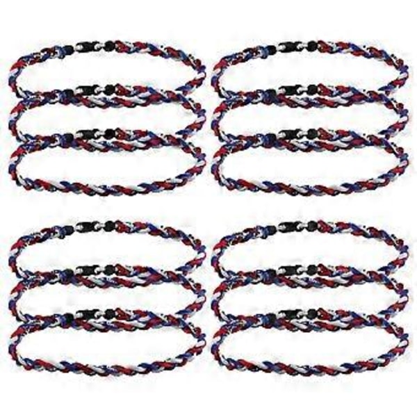12 st Baseboll Halsband 45 cm, Lagpresent till Basebollfans (Röd, Blå, Vit)