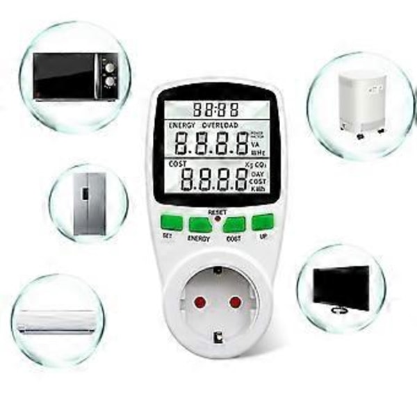 Effektmätare Wattmeter Effektmätare EU-uttag Energimätare Ft