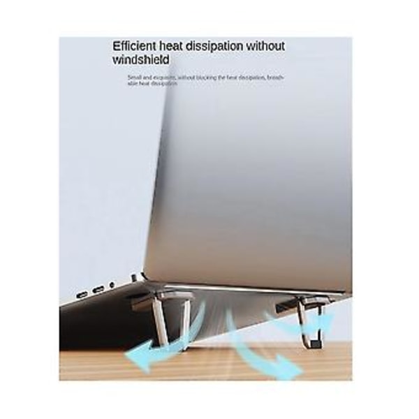 Laptop D, metal, Bærbar, Foldbar, , Dissipat, Flad Opbevaring, Hævet Base (grå