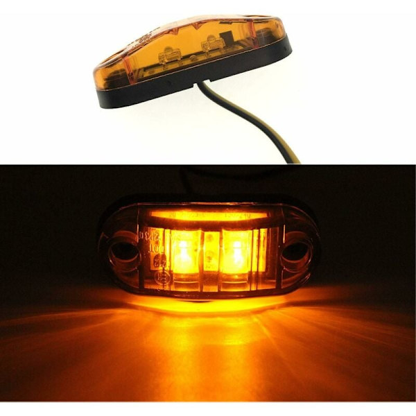 6 x Side Marker Lights 12V 24V Orange LED Front Side Marker Lights Side Marker Lights LED Side Marker Lights for Car Trailer RV Caravan Motorcycle M