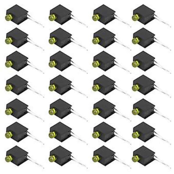 100 stk. 3 mm LED-skærm Diode Lys Kit med Holder Side Enkelt Hul Industrielt Tilbehør Gult Lys