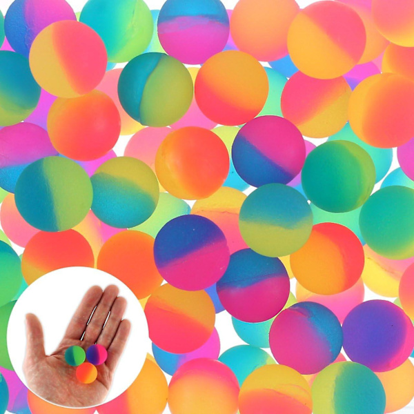 30 Gummibolde Gummikugler Neon Farverige Frosted 25 Mm Festpose
