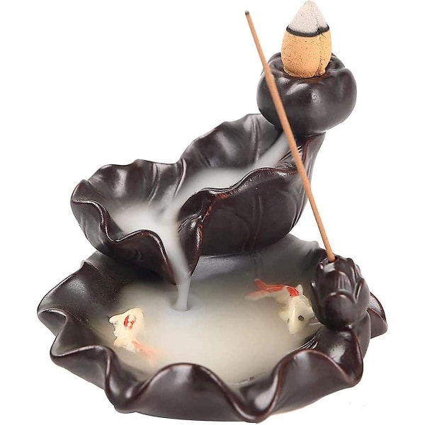 Keramisk Tilbageflow Røgelseholder Vandfald Røgelsebrænder Til Hjemmeindretning Aromaterapi Ornament Lotus Keramisk Tilbageflow Brænder, Tilbageflow Røgelse