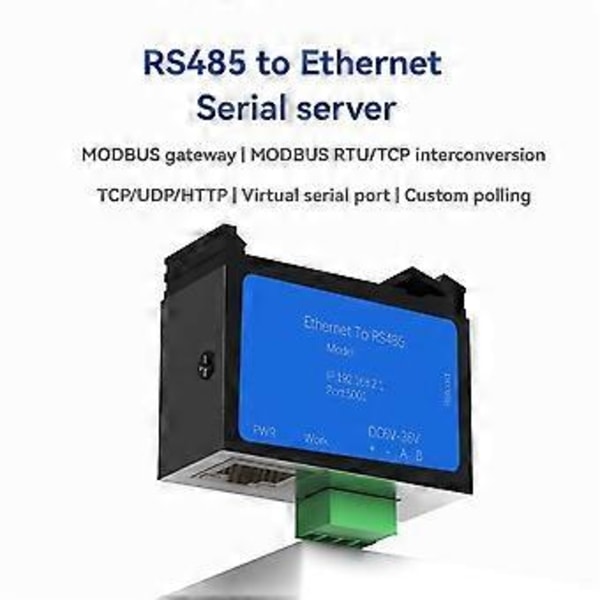 RS485 til Ethernet Seriell Port Server Modbus /IP 600bps-921600bps Industriell IoT Kommunikasjonsserver