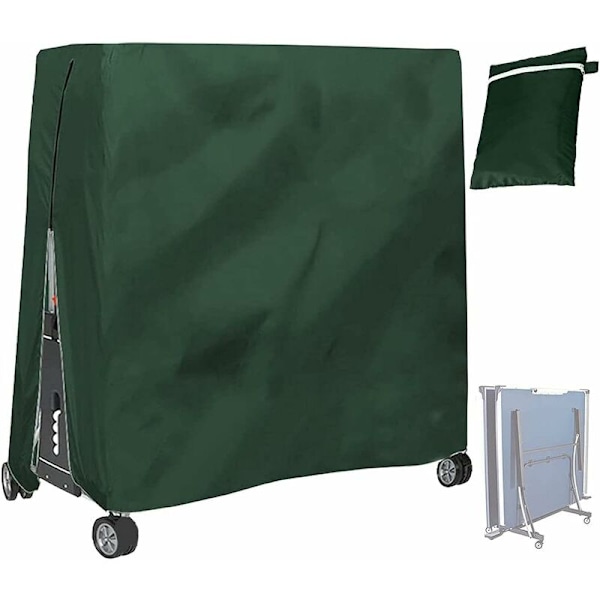 210D Vanntett Ping Pong Bordbeskyttelse for Innendørs og Utendørs Bruk - Grønn, 65x28x73in/ 165x70x185cm