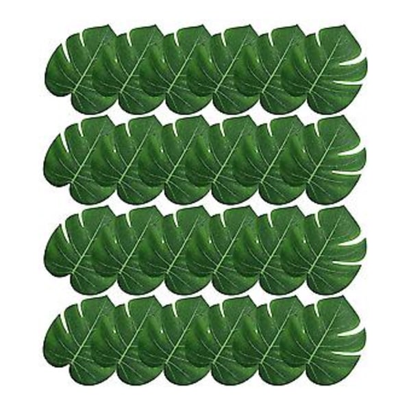 24 stk. 20 cm Kunstige Palmerblade, Tropiske Falske Blade Grønne Falske Monstera Blade Til Hawaii