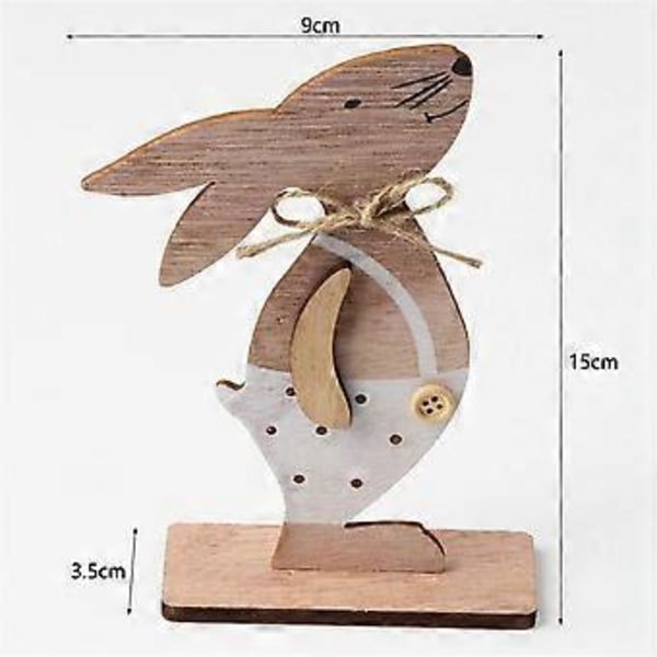 Påskhare Heminredning, Kanin Skrivbordsstaty i Trä, Påsk Barnrumsinredning Ornament