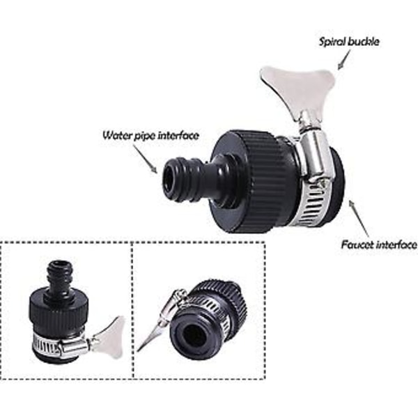 2 stk. 16 mm Universal Kran Kobling Adapter Mikser Kjøkken Hageslange Monteringsklemme