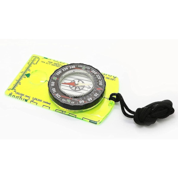 Orienteringsgrønt akrylkompass for navigering og fotturer