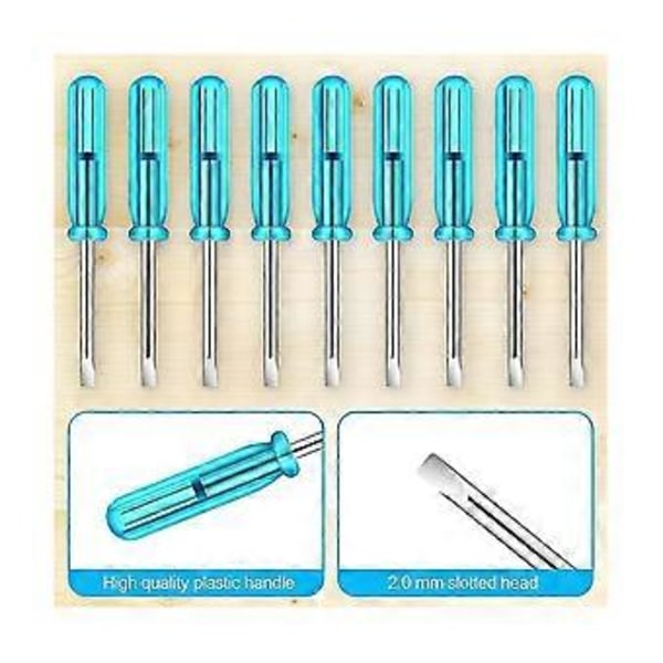 100st Mini Spårskruvmejsel, 2.0mm Platt Huvud 45mm Längd För Reparation av Små Apparater