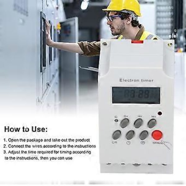 Elektroninen ajastinkytkin DIN-kisko LCD-mikrotietokone elektroninen älykäs ohjain KG316TII (DC 12V)