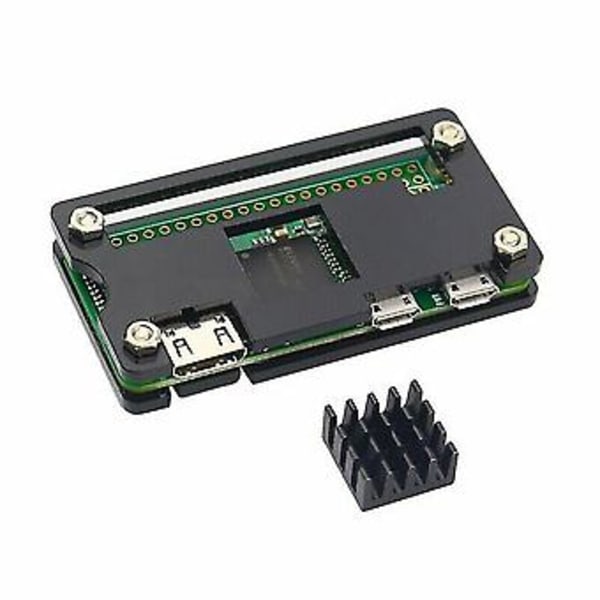 Jäähdytyselementillä varustettu akryylisuojakotelo Raspberry Pi Zerolle (musta)