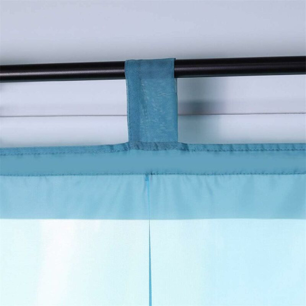 Romersk gardin med öglegardiner Köksromerska nyanser Genomskinliga gardiner med blind ögla Modern Voile Blå BxH 60x155cm 1st