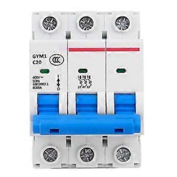 GYM1 Miniatyrbrytare 3P Liten Luftströmbrytare Kretsskydd 400VAC 50/60Hz (20A)