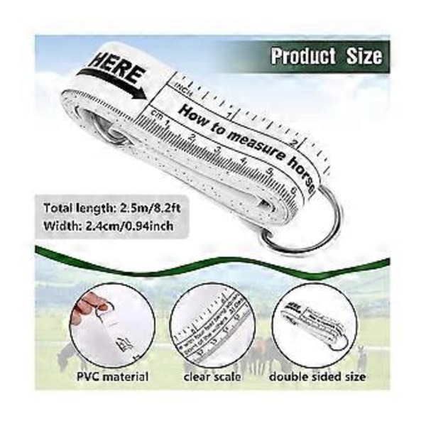 Häst Höjd Vikt Måttband Häst Mätband Pvc Häst Mätsticka Boskap Kroppsmätning