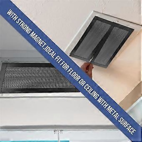 4 stk. Magnetisk gulvventilasjon deksel 4x10 tommer Luftventilasjon skjermdeksel PVC for vegg tak gulv fanger opp rusk