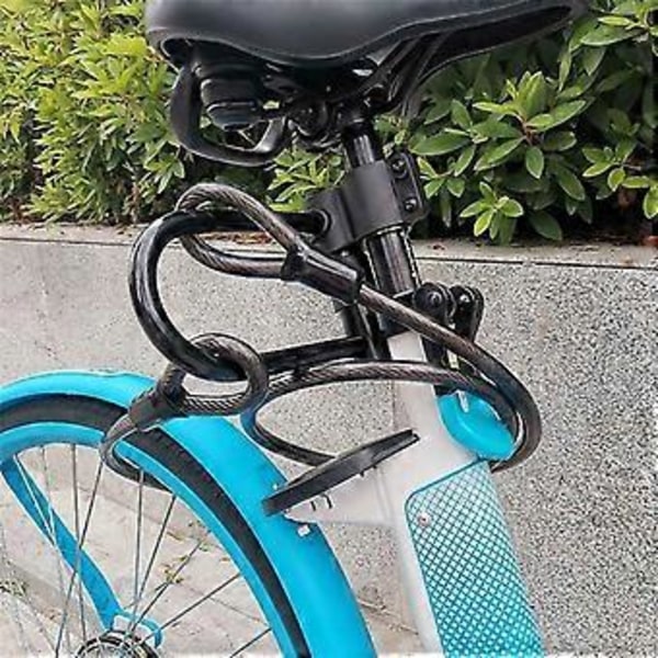 2 stk. Cykelkabellåse 1,2 m/4 fod Flettet stålkabellås med dobbelt lås til cykelbagage