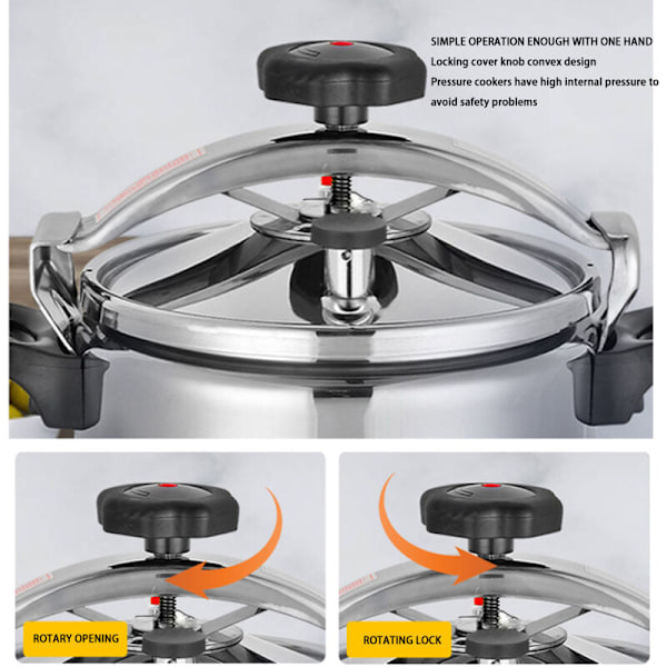 Ruoansulatuskattila ruostumattomasta teräksestä, painekattila, painekattila, sopii kaikille liesille, ruostumaton teräs, muovi, 4L
