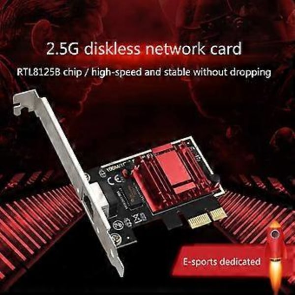 Anti-deformations PCI-E 2.5G Nätverkskort Gigabit Trådbundet Nätverkskort för Dator PCI-E 2.5G Nätverksadapter