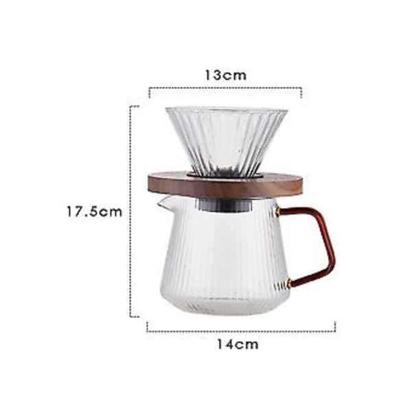 Pour Over Drypper Kanne Sett Server Maker V02 Glass Trakt Kaffe